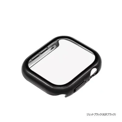 ナカバヤシ SMWC-AW461BK Apple Watch Series10用 高硬度9Hガラス+ケース 46mm ジェットブラック