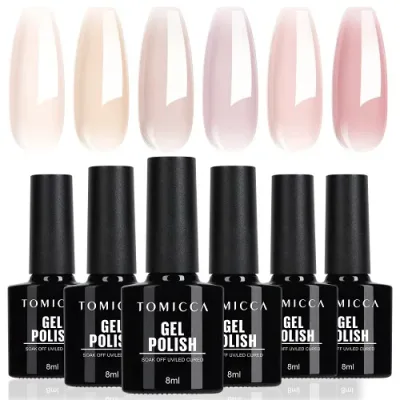 TOMICCA ジェルネイル シアーカラージェル 透け感 ネイルアート 6色セット 透明感ある 8ml UV/LED対応 初心者&プロ適用 ポリッシュタイプ