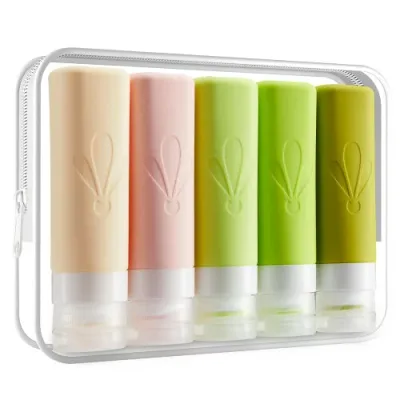 トラベルボトル 90ml 5個セット トラベルセット 旅行 便利グッズ シャンプーボトル 機内持込可 防漏 (INSFIT)