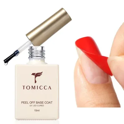 TOMICCA ジェルネイル ピールオフベースコートピールオフベースジェル 15ml 剥がせるベースジェル大容量 はがせる ベースコート UV/LED対応 初心者&プロ適用 ジェルネイル練習