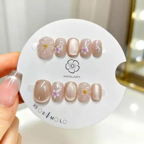 Chisafly ネイルチップ ショート 短め つけ爪 100%ハンドメイド 小さい爪用 マグネットネイル 手作り