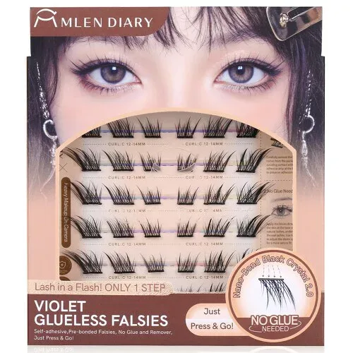 False eyelashes, no glue required, no glue required, no adhesive required, partial false eyelashes, 1-second false eyelashes, 3D three-dimensional effect, hard to fall off, easy for beginners, easy to install, natural bunching, strong adhesion, lightweight
