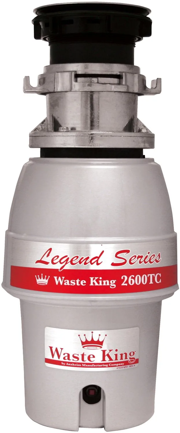 Waste King L-2600TC Controlled Activation 1/2 HP Garbage Disposal with Safer Controlled Grinding, Power Cord Included