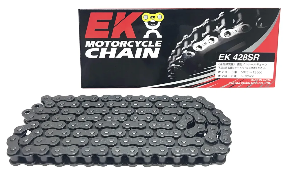 EK(イーケー) 強化ノンシールチェーン 428SR スチール 108L 【クリップジョイント】