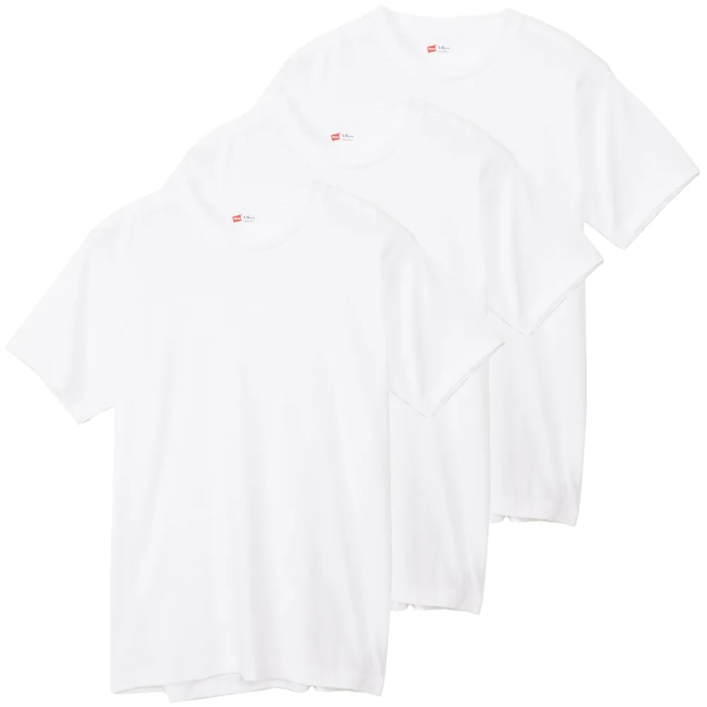 Hanes 半袖Tシャツ (3枚組) 乾きやすい ドライな肌触りクルーネックシャツ 3枚組 丸胴仕様 3P 青ラベルクルーネックTシャツ HM2115Gメンズ