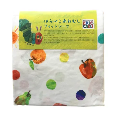 はらぺこあおむしダブルガーゼフィットシーツ 日本製 70×120cm