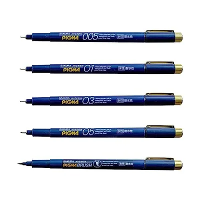 サクラクレパス 水性ペン ピグマ 5種セット 黒 ESDK-5#49