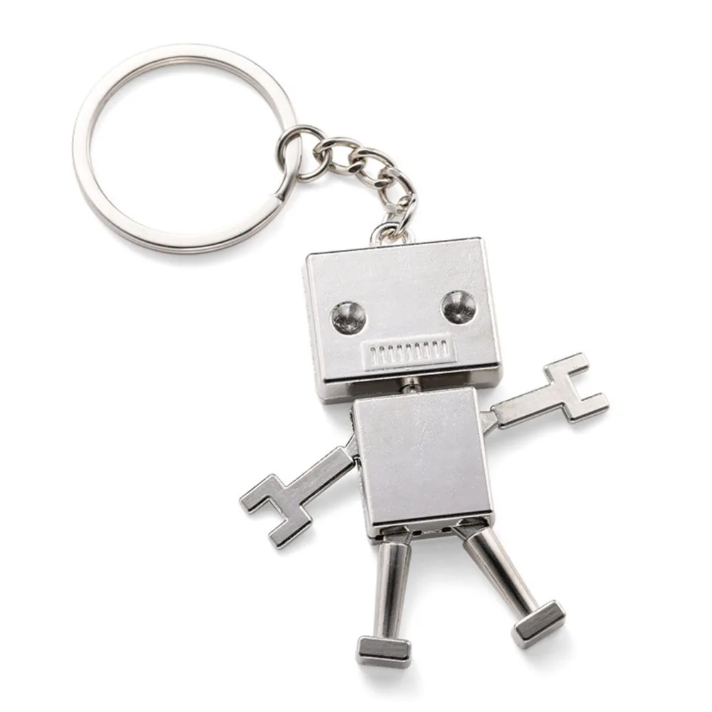 AMAZING RETAIL キーホルダー ロボット レトロ メタル 亜鉛合金 バッグアクセサリー フィギュア 可動 鍵用 二重リング | 手足が動くギミックを搭載したレトロ調デザインのロボット型キーホルダー、耐久性のある亜鉛合金製で重厚感のある仕上がり、車の鍵や家の鍵をまとめる二重リング付きで紛失防止に役立つ実用品、リュックやカバンのワンポイントとして飾れるチャーム