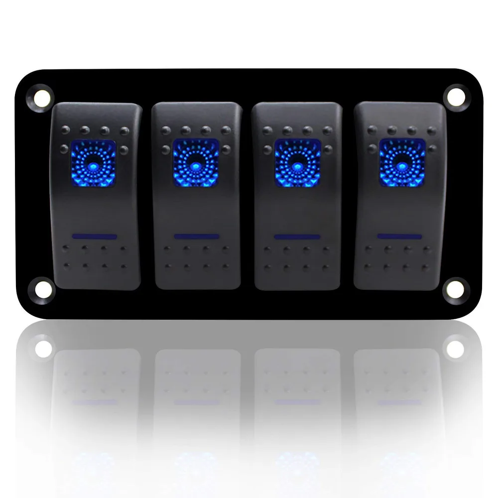 4 Series Waterproof Boat Switch Switch Panel Car Ship Marine Locker Switch Panel DC12-24V Marine Supplies SP-CYKG-01