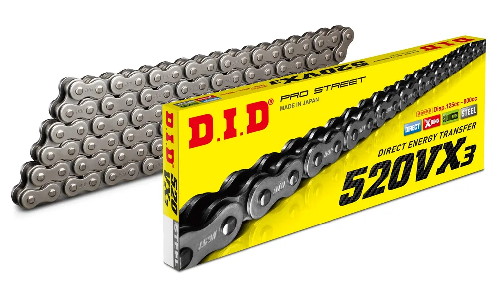 D.I.D ข้อต่อโซ่รถจักรยานยนต์รวม 520VX3-110ZB เหล็ก X-Ring สำหรับรถจักรยานยนต์สองล้อ 317665