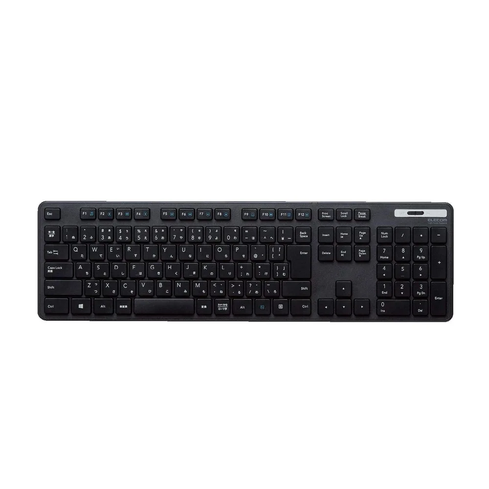 エレコム ワイヤレスキーボード メンブレン 薄型 フルキーボード テンキー ブラック TK-FDM110TXBK