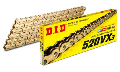 D.I.D(大同工業)バイク用チェーン カシメジョイント付属 520VX3-114ZB G&G(ゴールド) X-リング 二輪 オートバイ用 321686