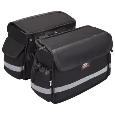KEMIMOTO Motorcycle Bag, Universal Side Bag, Easy to Install, Touring Bag, Water Repellent, 30L, Motorcycle Side Bag, Durable, Motorcycle, Camping, Touring, Outdoor, Storage, Black KM703 Eligible invoices available