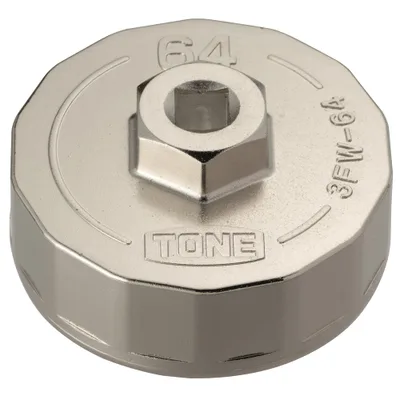 トネ(TONE) オイルフィルターレンチ(カップ形) 3FW-64 差込角9.5mm(3/8") φ64