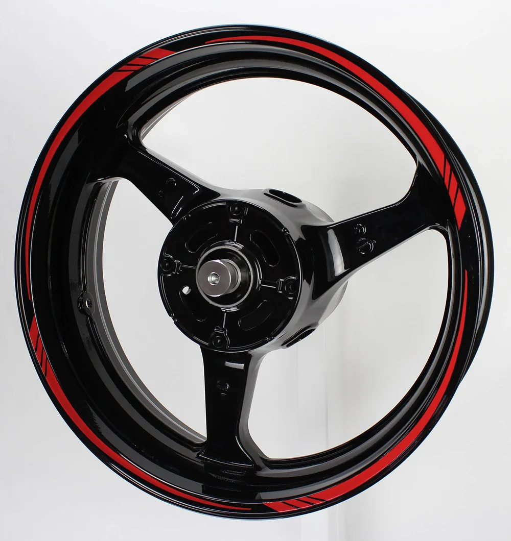 AxxL バイク用 17インチ カスタム リムステッカー STD2 (レッド)