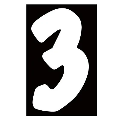 バイク レース用 新ゼッケンナンバーステッカー Lサイズ ホワイト 3