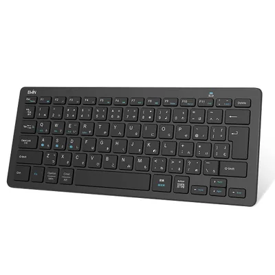 Ewin キーボード ワイヤレス bluetooth 小型 キーボード JIS基準 日本語配列 ios android Windows mac対応 | iphone ipad パソコン スマホ タブレット 三つデバイス自由に切替え 軽量 薄型 日本語説明書 ブラック