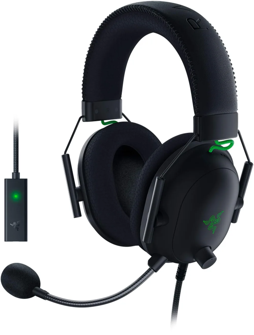 Razer BlackShark V2 ゲーミングヘッドセット USBサウンドカード付 ヘッドセット USB 3.5mmアナログ THX 7.1ch 立体音響 特許技術採用チタンコート50mmドライバー 単一指向性マイク ノイズキャンセリング 高遮音性イヤーカップ 軽量262g PC PS4 PS5 Nintendo Switch 【日本正規代理店保証品】 RZ04-03230100-R3M1