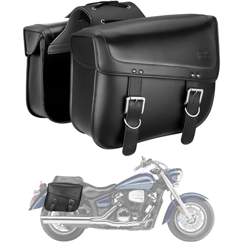 KEMIMOTO バイク サイドバッグ 防水 サイドバック 左右セット大容量30L レブル250 ADV150 スクーター 汎用 バイク サドルバッグ 2PC ツールバッグ 収納 耐久性 ブラック KM1201