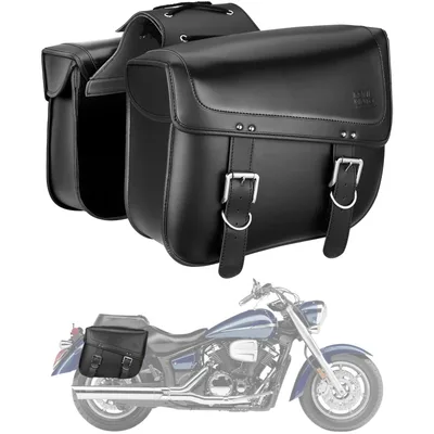 KEMIMOTO バイク サイドバッグ 防水 サイドバック 左右セット大容量30L レブル250 ADV150 スクーター 汎用 バイク サドルバッグ 2PC ツールバッグ 収納 耐久性 ブラック KM1201