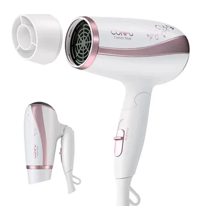 CONFU ドライヤー 1200W ヘアドライヤー マイナスイオン 温度&風量調節 冷/熱風モード 折り畳み式 軽量 速乾 恒温 ヘアケア シンプル サラサラ ツヤツヤな髪に 旅行/家庭用 (ホワイト)