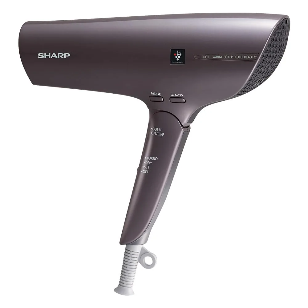 シャープ ヘアドライヤー IB-NP9-V プラズマクラスター 速乾 大風量 キューティクル引き締め 静電気抑制 シンプル操作 うるおい パープル系 | 大量の速い風を地肌に届け、髪を根元から乾かす「速乾エアロフォルム」 プラスとマイナスのイオンでツヤとうるおいのある髪に 温風と冷風を交互に髪にあてる「BEAUTY」モード搭載