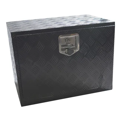 トラック工具箱 アルミボックス ツールボックス 61*46*43cmcm 軽トラ 荷台 収納ボックス 軽トラックベッド 道具箱 収納箱 取っ手 ロック金具付き ブラック