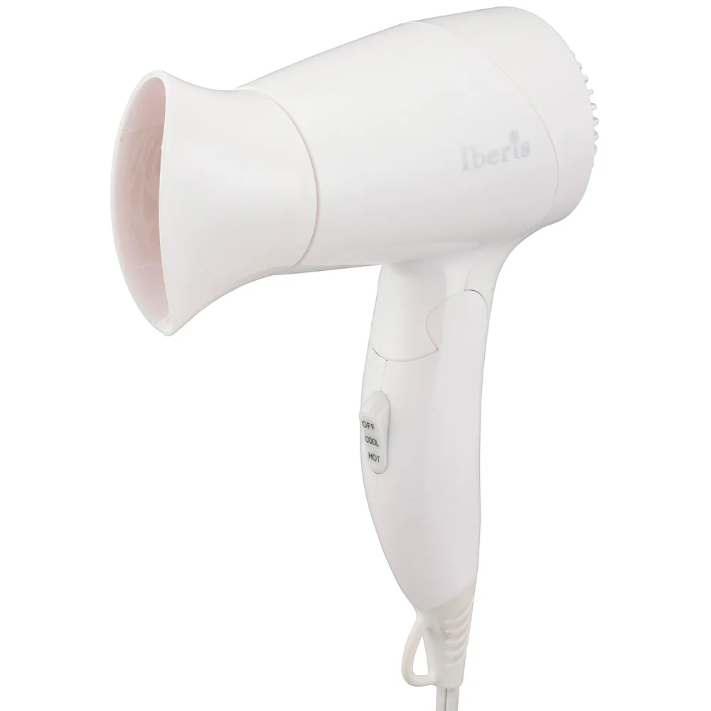 オーム(OHM) 電機Iberis ヘアドライヤー 折りたたみ 軽い 軽量 小さい ミニ コンパクト ポータブル 携帯用 旅行 男女兼用 バッグイン 出張 お出かけ シンプル ホワイト HB-HI556W 00-5699