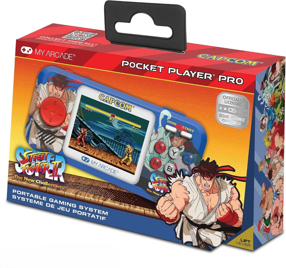 My Arcade Street Fighter II ポケットプレーヤー ポータブルゲームシステム 2つのゲーム付き 2.75インチカラースクリーン | ポータブルゲーム 2ゲーム 誕生日プレゼント ブルー