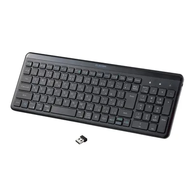 エレコム ワイヤレスキーボード 静音 テンキー付 薄型コンパクトサイズ Windows ChromeOS macOS対応 ブラック TK-QT30DMBK