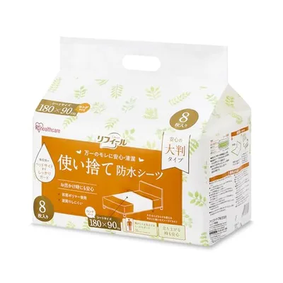 IRIS OHYAMA Waterproof Sheets Large Type Long Size 8 Sheets 180cm x 90cm Disposable TS-L8