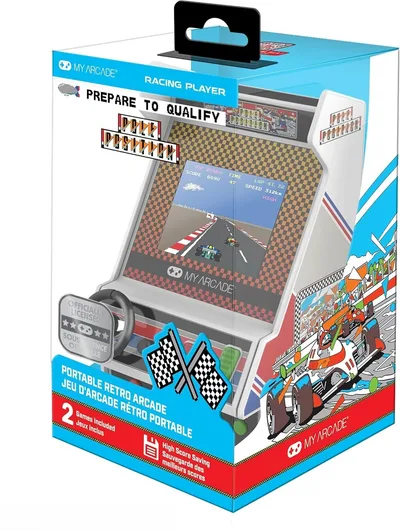 My Arcade ポール ポジション レーシング プレーヤー: 2 つのゲーム、リアル レーシング コントロールを備えたレトロ ミニ アーケード ゲーム コンソール
