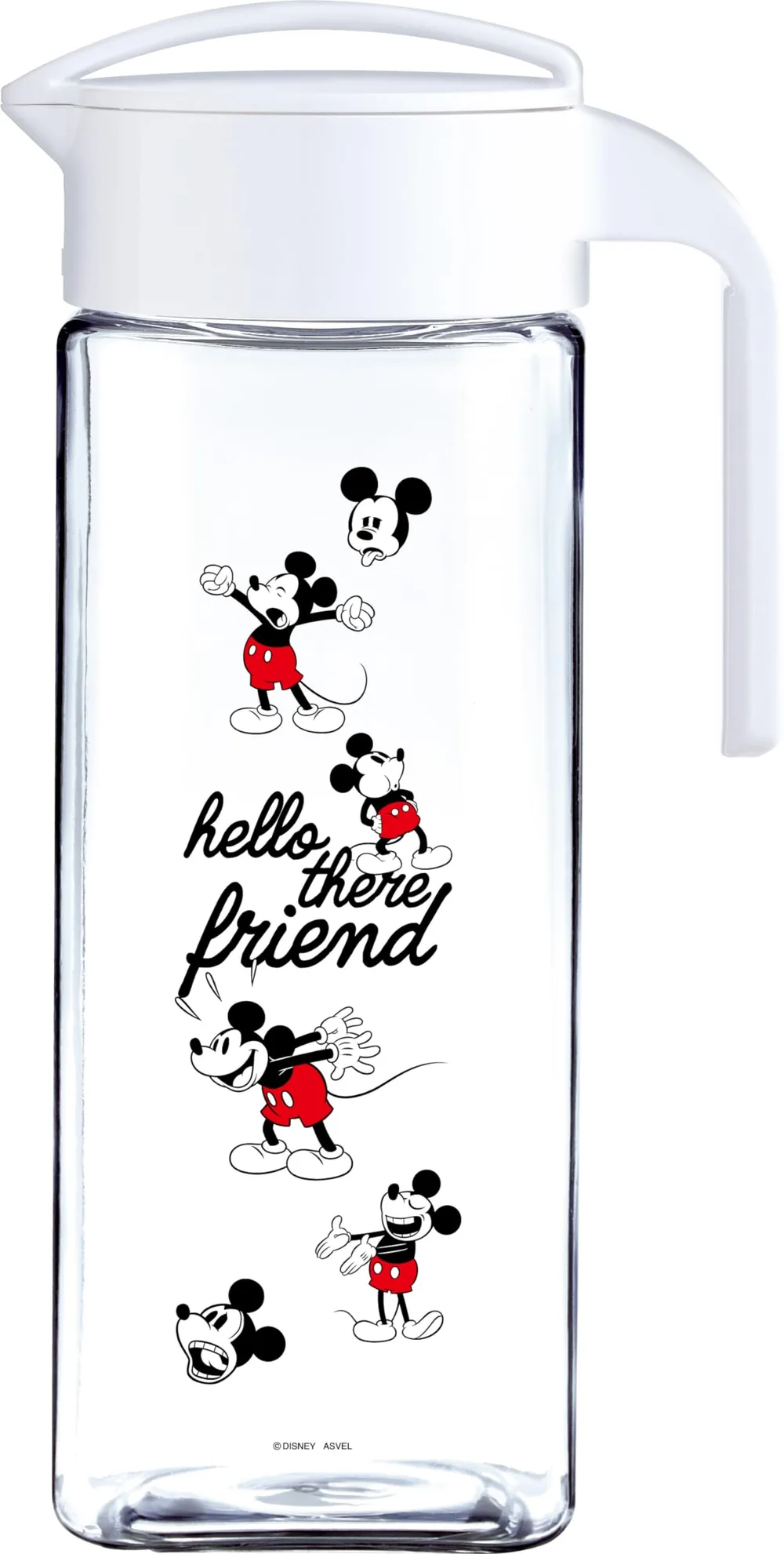 アスベル 冷水筒 2.1L 麦茶ポット ディズニー Disney ミッキー ミッキーマウス 耐熱 ピッチャー タテヨコ置ける 横にできる 2リットル 2L ファミリー 洗いやすい プラスチック 水差し スクリューロック オシャレ かわいい 白 ホワイト 注ぎやすい 大容量 ドリンクビオ VIO D-211C(MK24) A8051 ASVEL