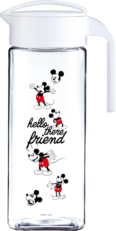 アスベル 冷水筒 2.1L 麦茶ポット ディズニー Disney ミッキー ミッキーマウス 耐熱 ピッチャー タテヨコ置ける 横にできる 2リットル 2L ファミリー 洗いやすい プラスチック 水差し スクリューロック オシャレ かわいい 白 ホワイト 注ぎやすい 大容量 ドリンクビオ VIO D-211C(MK24) A8051 ASVEL