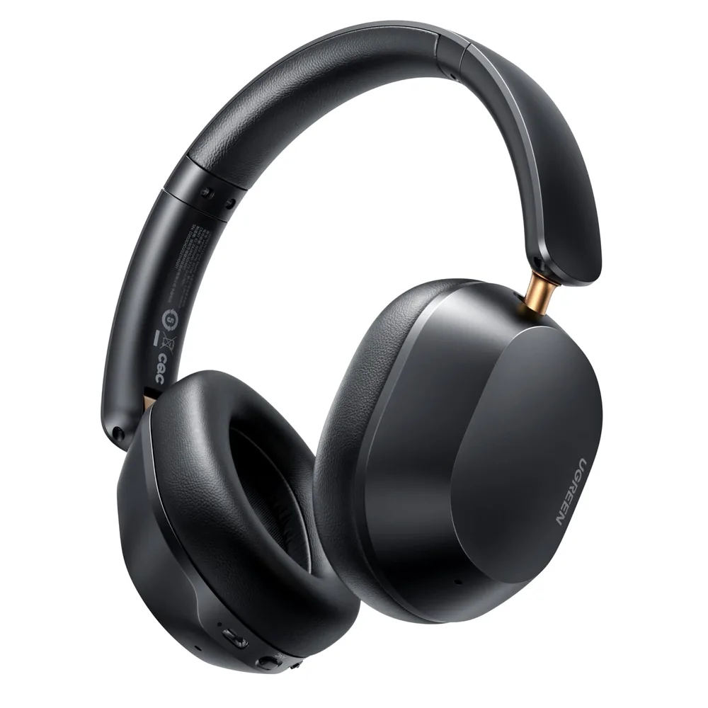 UGREEN HiTune Max5c Bluetooth5.4 オーバーイヤーヘッドホン 最大75時間再生 LDACハイレゾ ノイキャン ブラック | 急速充電併用可、有線無線両対応、マルチポイント 2 台同時接続、強力ノイズキャンセリング、外音取り込みモード、風切り音低減マイク、LDAC ハイレゾ、専用アプリで音響設定カスタマイズ