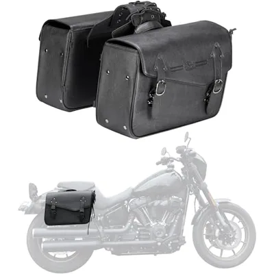 KEMIMOTO バイク サイドバッグ バイク バッグ 35L 大容量 汎用 防水 左右セット 持ち運び便利 飛び出し防止 オートバイ ブラック 適格請求書発行可 KM5406