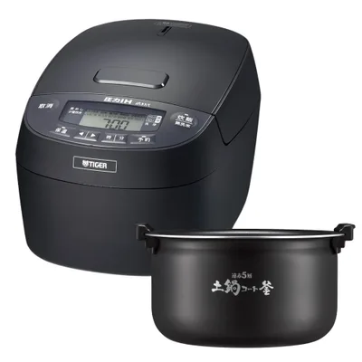 【WEB限定】タイガー魔法瓶 炊飯器 5合 日本製 圧力IH 炊きたて 遠赤5層土鍋コート釜 粒立ち保温 お手入れ簡単 ブラック JPV-N100K