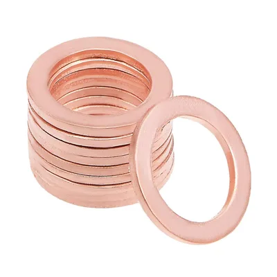 オイルドレンプラグガスケット コンプレッションワッシャー シーリングリング オイル交換用 外径16mm 内径12mm厚さ1.5mm (銅, M12)