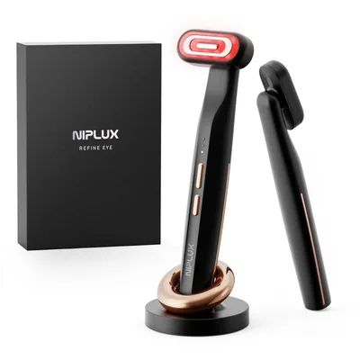 【360°回転ヘッド 美顔器】NIPLUX REFINE EYE 三色光LED EMS 振動 温熱 リフトケア アイ 目元ケア 小顔 美容 プレゼント