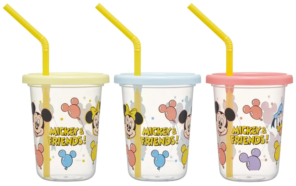 スケーター(Skater) ストロー付 タンブラー 230ml 日本製 3個 ディズニー ミッキー&フレンズ 風船 SIH2ST