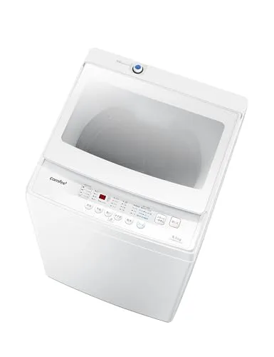 COMFEE' 洗濯機 5.5kg 全自動 コンパクト 一人暮らし 1~3人用 風乾燥 予約 節水型 室内設置 ガラスドア ホワイト CAC06EW55/W-S1