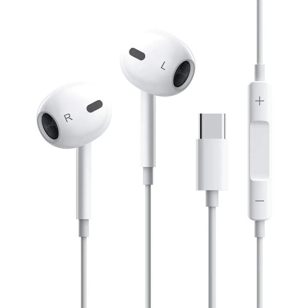 【2025新版 iPhone15対応】イヤホン 有線 タイプC 有線ヘッドセットマイク内蔵 有線HiFi 騒音低減 クリア通話 リモコン付き 快適な装着感 type-c 人間工学 通話対応 音量調整 遅延なし 重低音 小型·軽量 防水 usb c iPhone/Android/Galaxy/iPadなど各機種対応