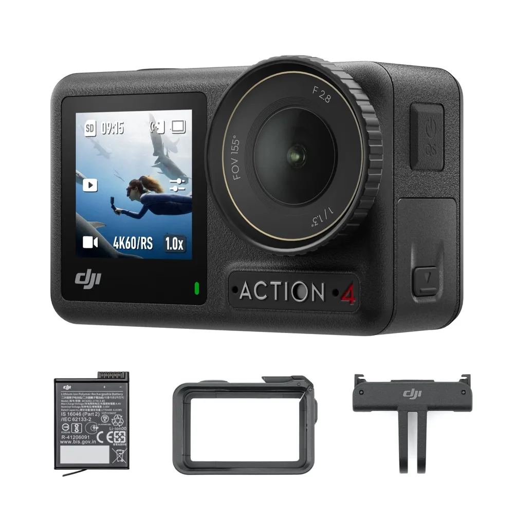 DJI Osmo Action 4 Essential コンボ 4K/120fpsアクションカメラ | 1/1.3インチセンサー 低照度性能 10-bit & D-Log M 長時間駆動1770 mAhバッテリー