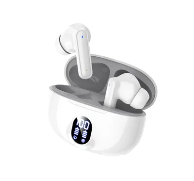 イヤホン bluetooth ワイヤレスイヤホン 2025新モデル ブルートゥース Hi-Fi音質 長時間再生 マイク付き ENCノイズキャンセリング LEDディスプレイ表示 自動ペアリング 瞬間接続 ハンズフリー通話 コードレスType‐C急速充電 IPX7防水 超軽量設計 小型 片耳/両耳 会議/テレワーク/通学/通勤/音楽/ゲーム用 (ホワイト)