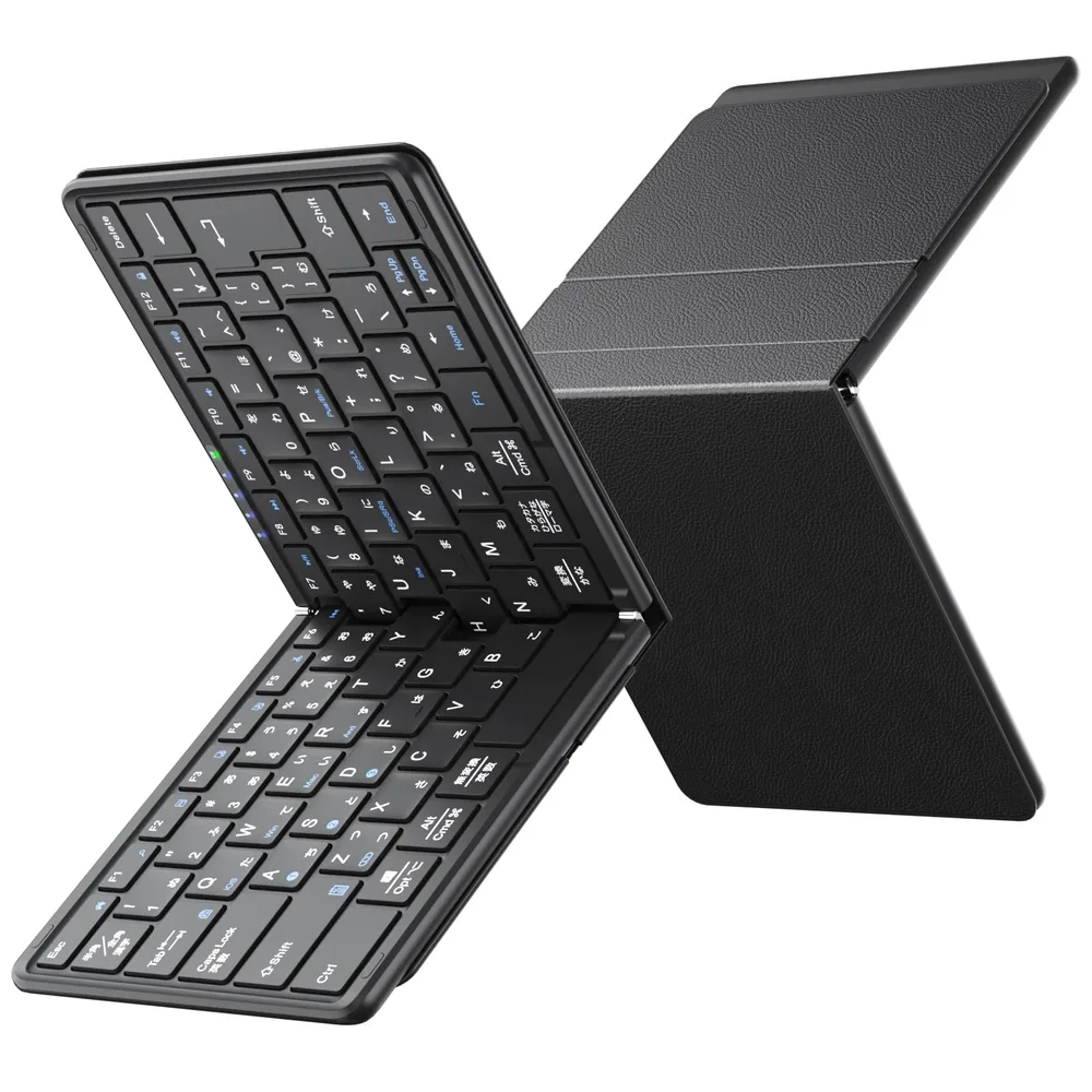 【2026革新版】Omikamo キーボード ワイヤレス 折りたたみ式 JIS標準日本語配列 ipad/iphone キーボード | Bluetooth マルチペアリング iOS/Mac/Windows/Android/Google対応 フルサイズ パンタグラフ Type-C充電式 コンパクト 薄型 軽量 持ち運びやすい ビジネス/出張/旅行/勉強/学生 ブラック