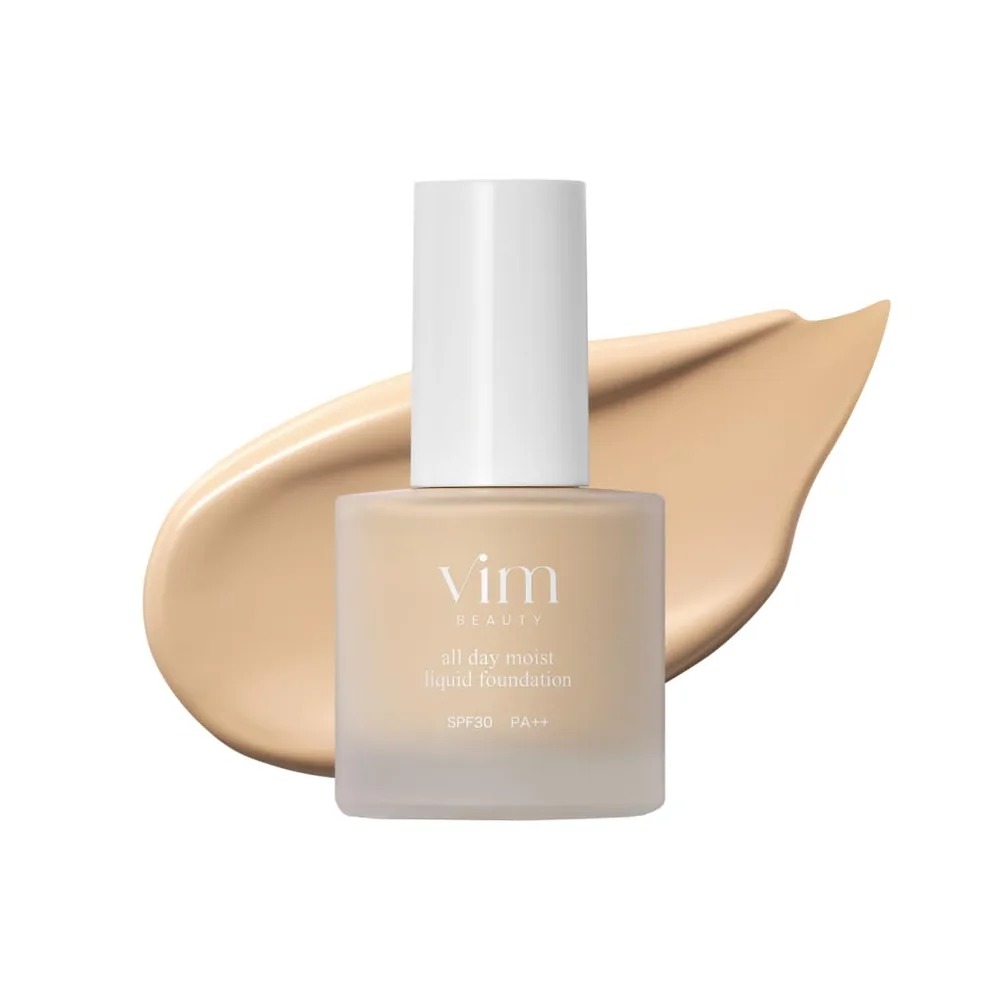 vim BEAUTY all day moist liquid foundation リキッドファンデーション SPF30 PA++ | くすみにくい×24時間キープ 79%の美容液配合 素肌錯覚ファンデ カバー力高い 30mL 19 cream