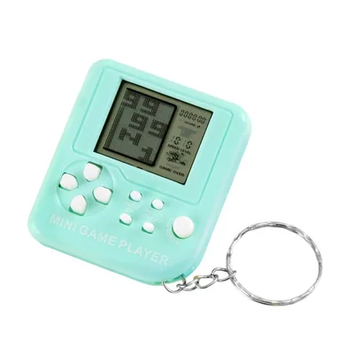 テトリスゲーム機 ミニ電子ゲーム機 キーホルダー レトロクラシック ストレス解消 アクセサリー プレゼント (グリーン)