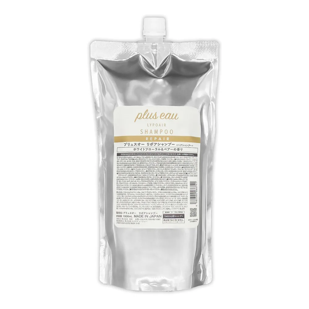 plus eau プリュスオー シャンプー リポア 1000ml 詰め替え ホワイトフローラル&ペアー ダメージケア 補修 うねり くせ毛 補修