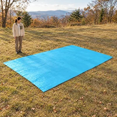 超ビッグな3m超え厚手マット SUNDRY ビッグマルチシート 320cm×185cm 厚さ3.5mm レジャーシート ピクニックシート 厚手 大型 アルミ蒸着シート 収納バンド付き 紅葉 紅葉狩り