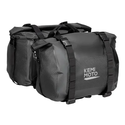 KEMIMOTO バイク サイドバッグ 左右セット 防水性高い 50L大容量 ツーリングバッグ 取付簡単 CBR400 Z900RS 汎用 反射テープ付き バイクバッグ キャンプツーリング 収納 ロングツーリング 軽量 耐久性 ブラック KM1601-3